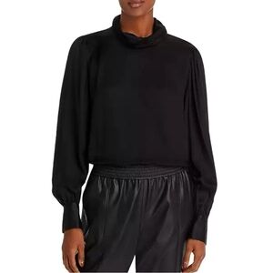 NWT Boss Ivinta Black Long Sleeve Blouse Size 4